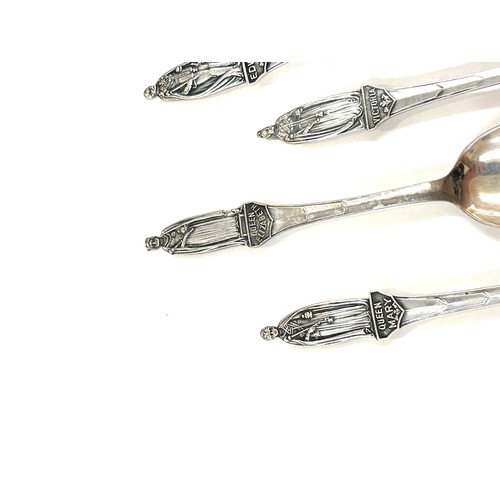 1 - Set of 6 Sterling Silver commemorative tea spoon, Cooper Brothers & Sons Ltd 1936, Sheffield, includ... 