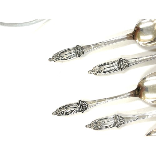 1 - Set of 6 Sterling Silver commemorative tea spoon, Cooper Brothers & Sons Ltd 1936, Sheffield, includ... 