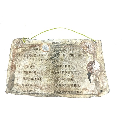 239 - Victorian lead plaque c1826 measures approximately 11.5 inches tall 19 inches wide