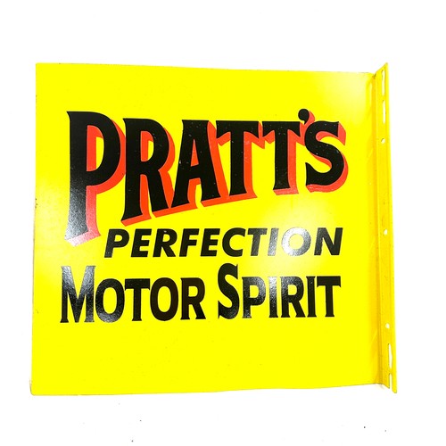 94 - Advertising Pratts perfection motor spirit double sign measures approximately 16 inches tall 18 inch... 