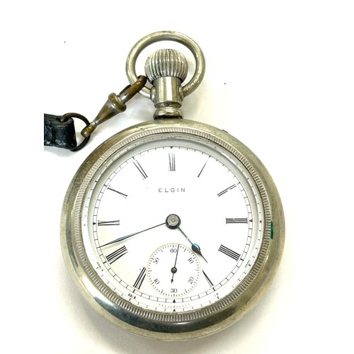 Good vintage Elgin pocket watch, winds up and ticks, screw back