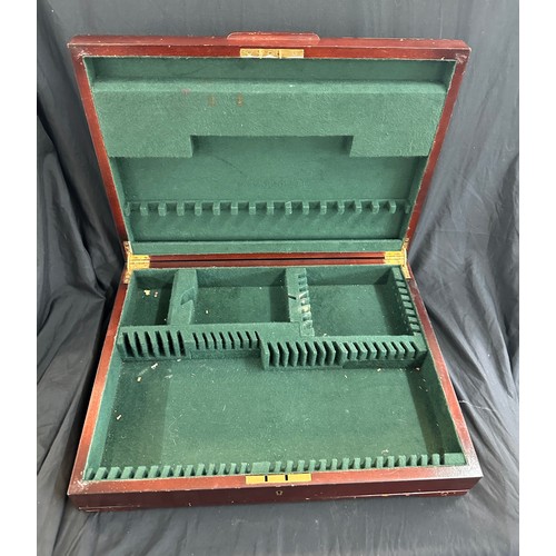 165 - Vintage large wooden cutlery box