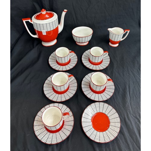 595 - Rare Minton bone china Spidersweb coffee set