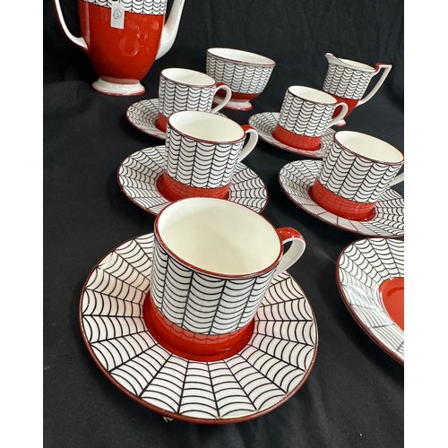 595 - Rare Minton bone china Spidersweb coffee set