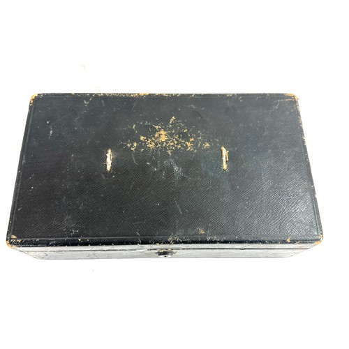 96 - Antique Asprey leather jewellery box