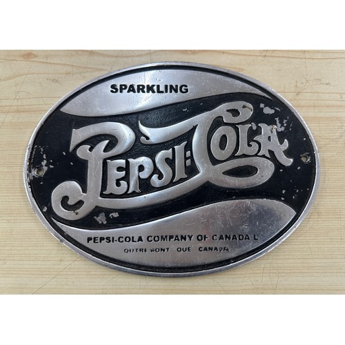 34 - Sparkling Pepsi-Cola advertising sign measures approximately 10 inches by 7.5 inches