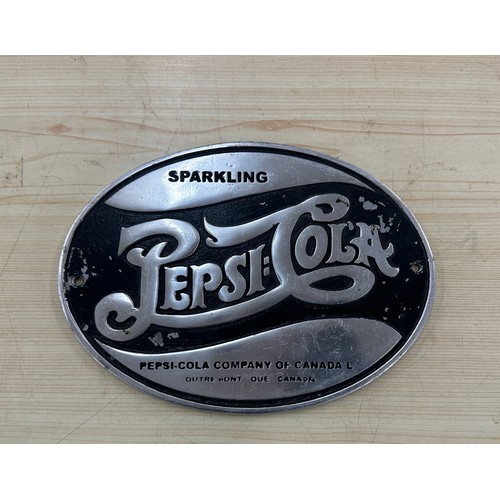 34 - Sparkling Pepsi-Cola advertising sign measures approximately 10 inches by 7.5 inches