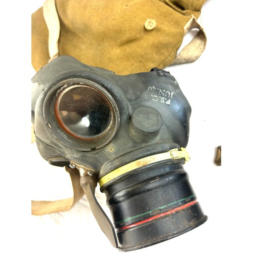 49 - WW2 Wardens helmet and gas mask with bag