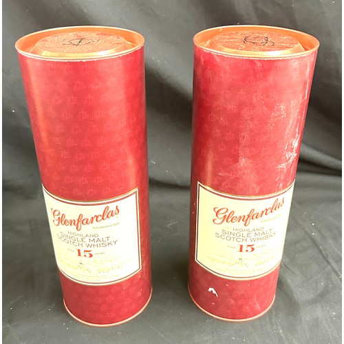 546 - 2 new and sealed bottles of Glenfarclas single malt scotch whisky aged 15 year, 46% 70cl