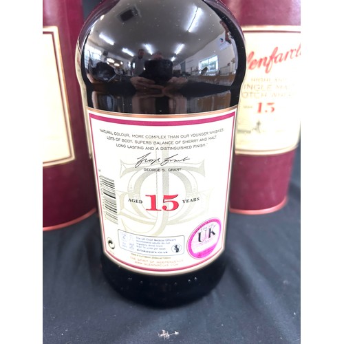 546 - 2 new and sealed bottles of Glenfarclas single malt scotch whisky aged 15 year, 46% 70cl