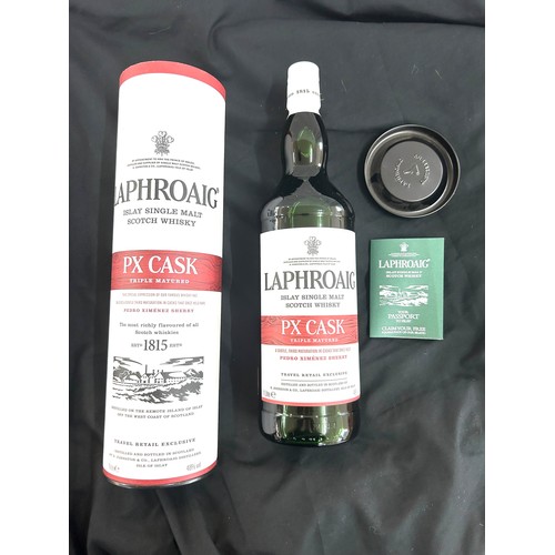 538 - New and sealed Laphroaig PX Cask, triple matured whisky,  1 Litre, 48%