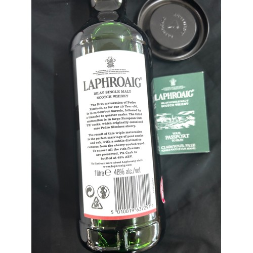 538 - New and sealed Laphroaig PX Cask, triple matured whisky,  1 Litre, 48%