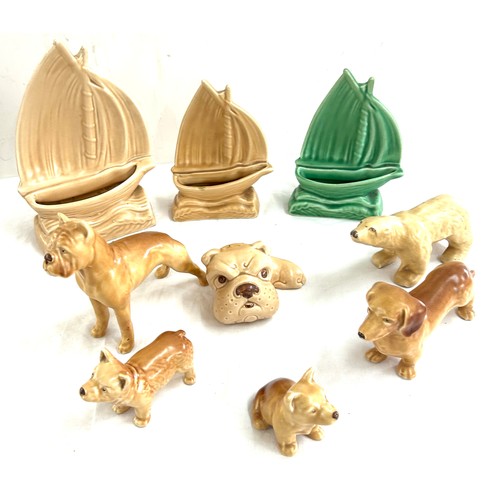 60 - Selection of Sylvac porcelain items to include animal figures and boats