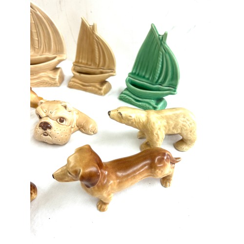 60 - Selection of Sylvac porcelain items to include animal figures and boats