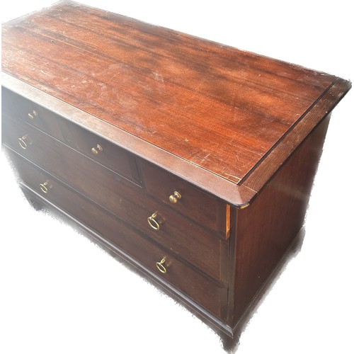 314 - 4 over 2 drawer Stag chest measures approx 28 inches tall by 42 inches wide and 18.5 depth