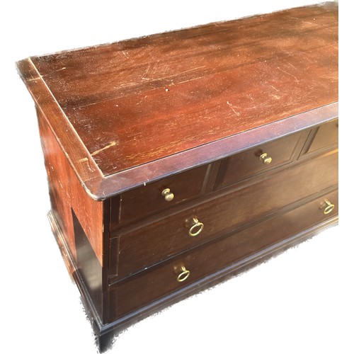 314 - 4 over 2 drawer Stag chest measures approx 28 inches tall by 42 inches wide and 18.5 depth