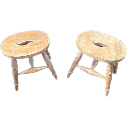 317 - Pair of farm house stools overall height approx 18 inches