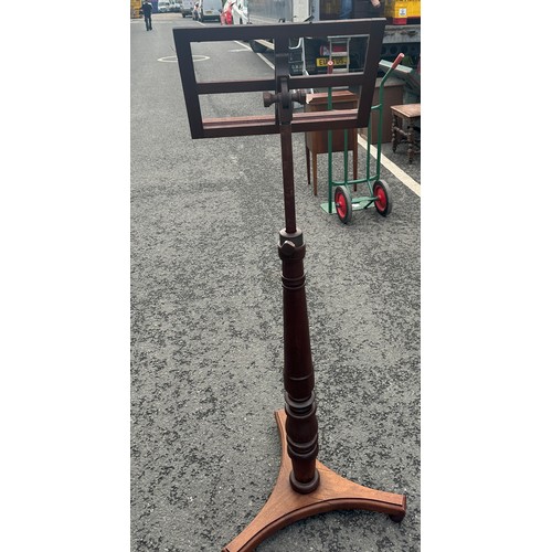 341 - Vintage wooden extending music sheet stand, approximate measurements: 56 inches tall