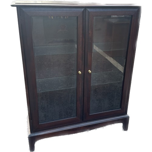 301 - Stag glazed bookcase with glass shelves measures approximately 39 inches tall 32 inches wide 11 inch... 