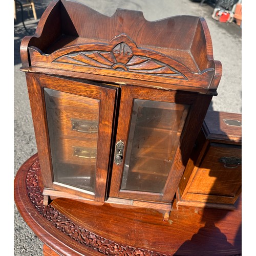 322 - 2 Antique smokers/ pipe cabinets and a wall hanging storage cabinet