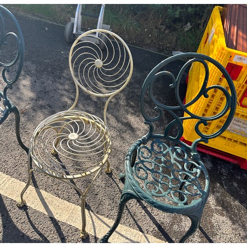 100E - 3 vintage metal garden chairs