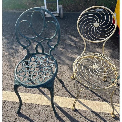 100E - 3 vintage metal garden chairs