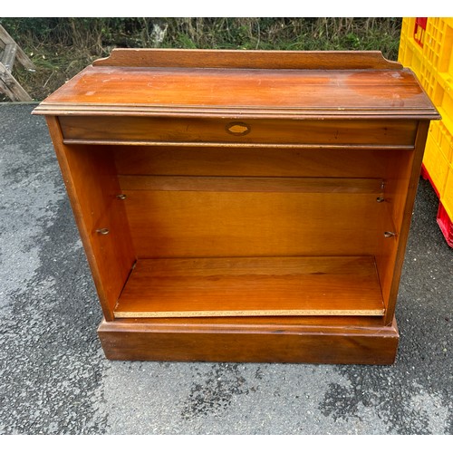 368 - Oak five shelf bookcase and a mahogany book case largest  measures approx 44 inches tall by 24 width... 