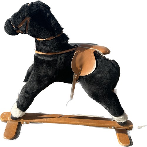 390 - Vintage rocking horse soft phush pony measures approx 42 inches tall by 45 inches wide