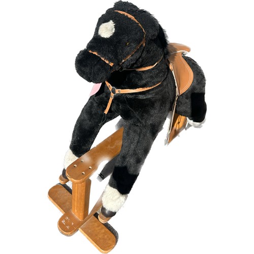 390 - Vintage rocking horse soft phush pony measures approx 42 inches tall by 45 inches wide