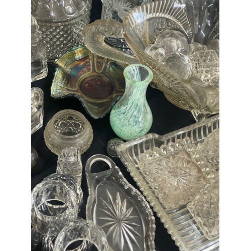 272 - Large selection of vintage and later glassware includes silver topped decanter etc