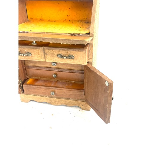 61 - Miniature bureau jewellery cabinet, measures approximately 14 inches tall 10 inches wide 5 inches de... 