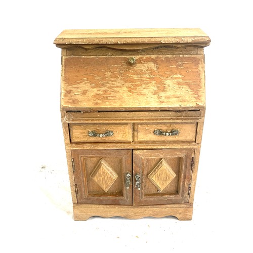 61 - Miniature bureau jewellery cabinet, measures approximately 14 inches tall 10 inches wide 5 inches de... 