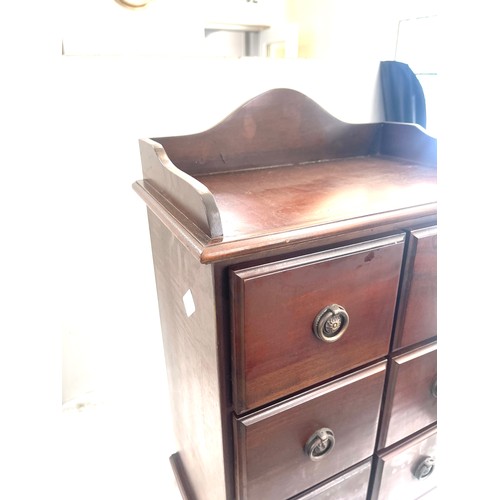 378 - Mahogany 6 drawer chest measures approximately 24 inches tall 10 inches depth 16 inches wide