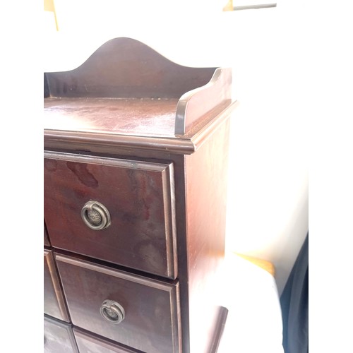 378 - Mahogany 6 drawer chest measures approximately 24 inches tall 10 inches depth 16 inches wide