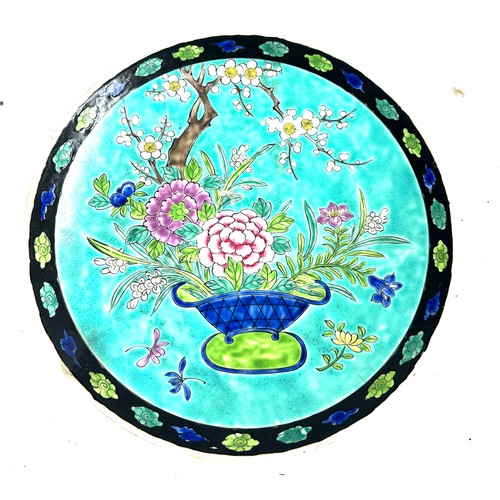 546 - Oriental hand painted plate, diameter 12 inches