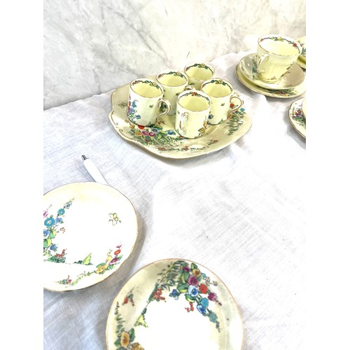 178 - Crown staffordshire floral holyhock pattern part tea service includes 12 cups, 12 saucers, 12 plates... 