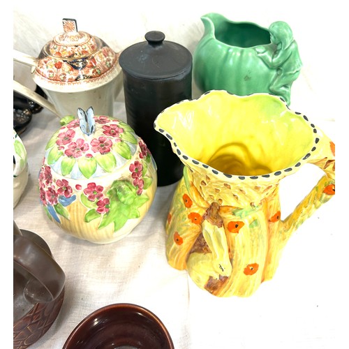 244 - Selection of vintage and later teapots, jugs, various makers