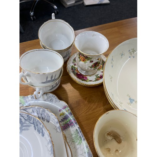 277 - Selection of part tea services to include makers Royal Doulton Camelot, Royal Albery, Wellington chi... 