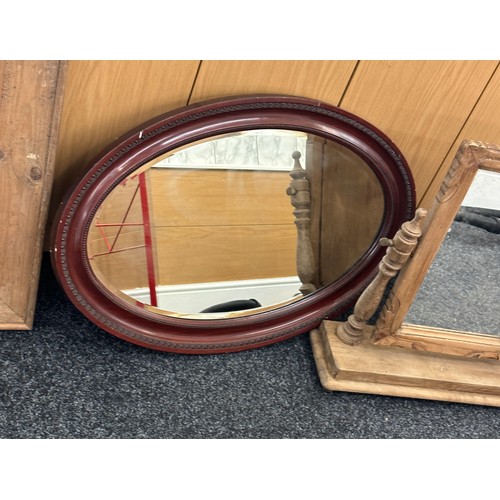 262 - Selection of 3 framed mirrors largest measures approximately 25 inches tall 25 inches square