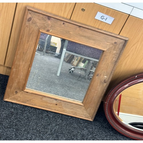 262 - Selection of 3 framed mirrors largest measures approximately 25 inches tall 25 inches square