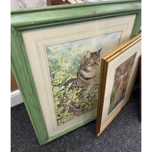 212 - Large selection of assorted framed pictures and prints largest measures approximately