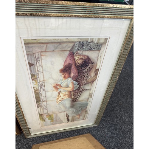 212 - Large selection of assorted framed pictures and prints largest measures approximately