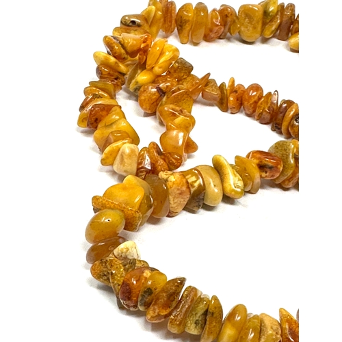 498 - An Amber Nugget Necklace (61g)