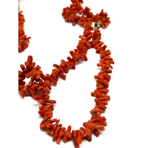 494 - Two Coral Branch Necklaces (59g)