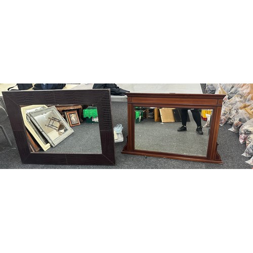 269 - 2 Large framed mirrors largest measures approximately 37 inches tall 47 inches wide