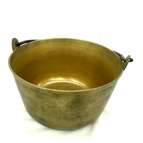 251 - Large vintage brass jam pan 6.5 inches tall 12 inches diameter