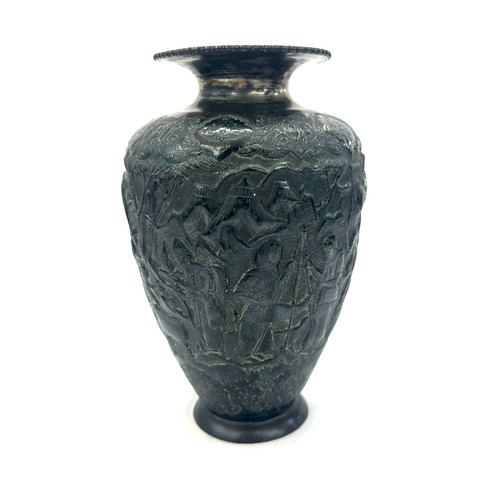 536 - Vintage chinese silver vase, marks to base, total weight 485grams , height approximately 8 inches ta... 