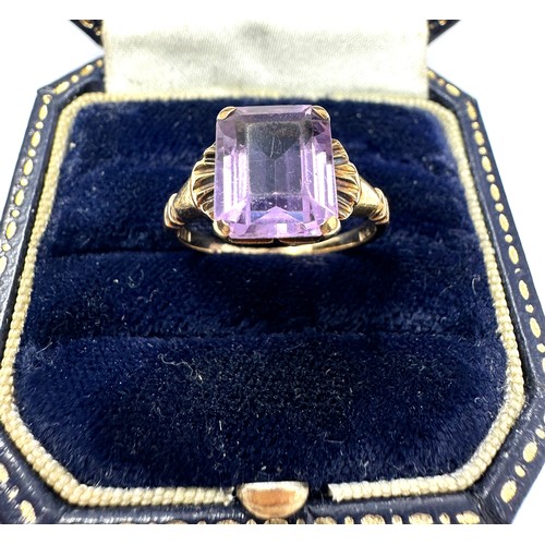 84 - 9ct Gold Amethyst Single Stone Ring (2.4g)