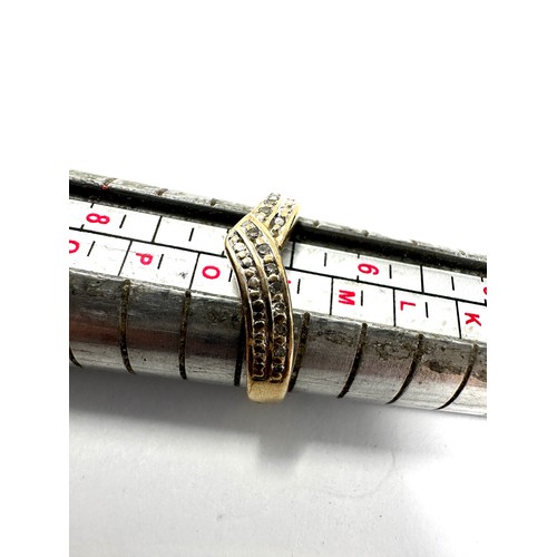 86 - 9ct Gold Diamond Chevron Ring (1.9g)