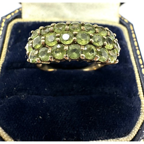 74 - 9ct Gold Green Gemstone Dress Ring (3.4g)